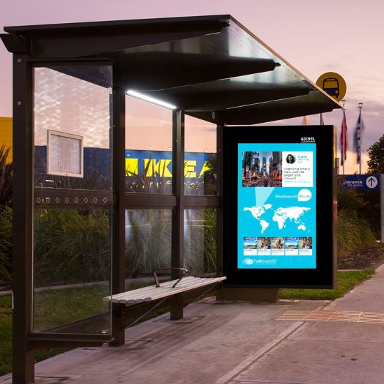 LCD Screen Integrated Bus Shelter | GoPixel Solutions 