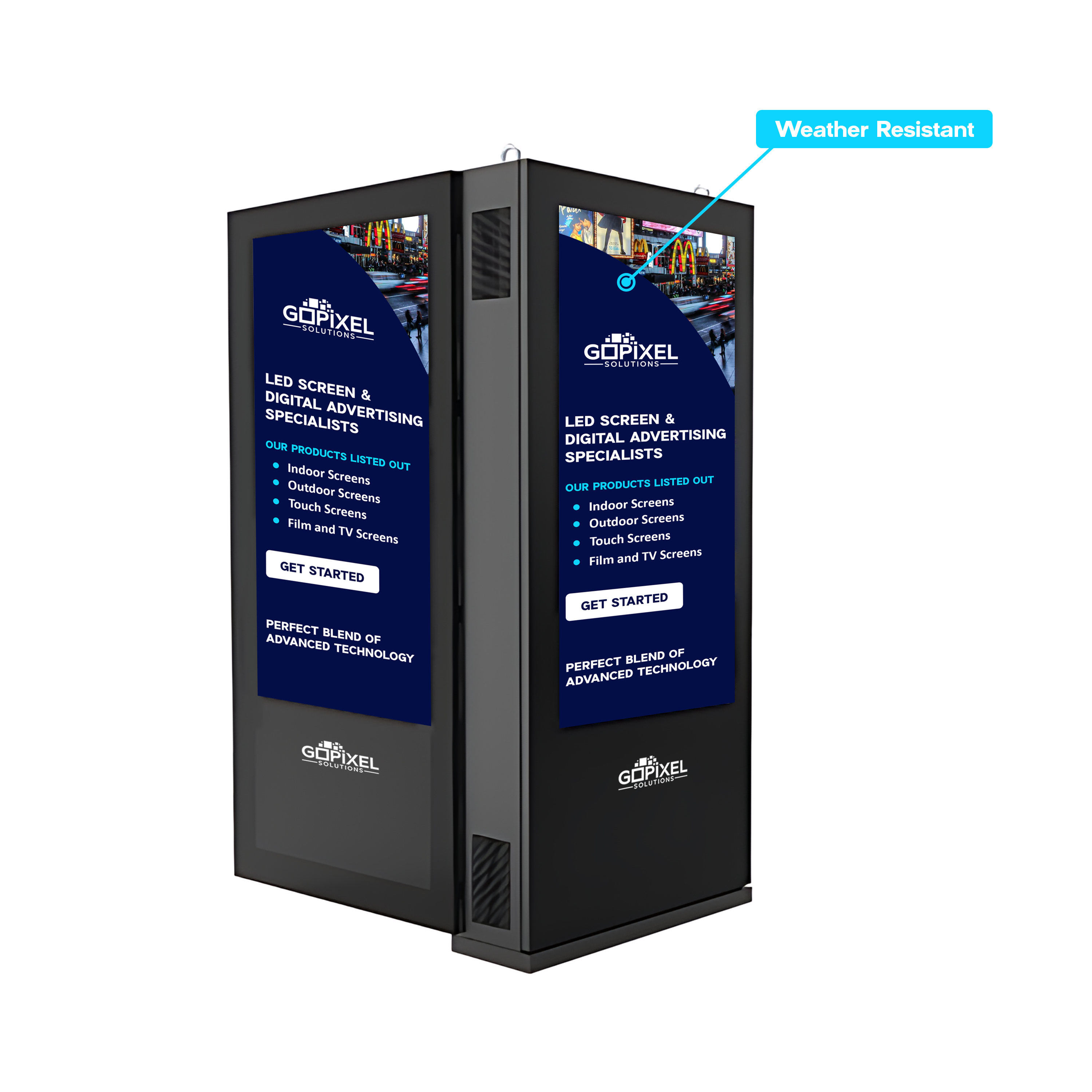 Outdoor LCD Digital Screen; Double Sided | GoPixel Solutions